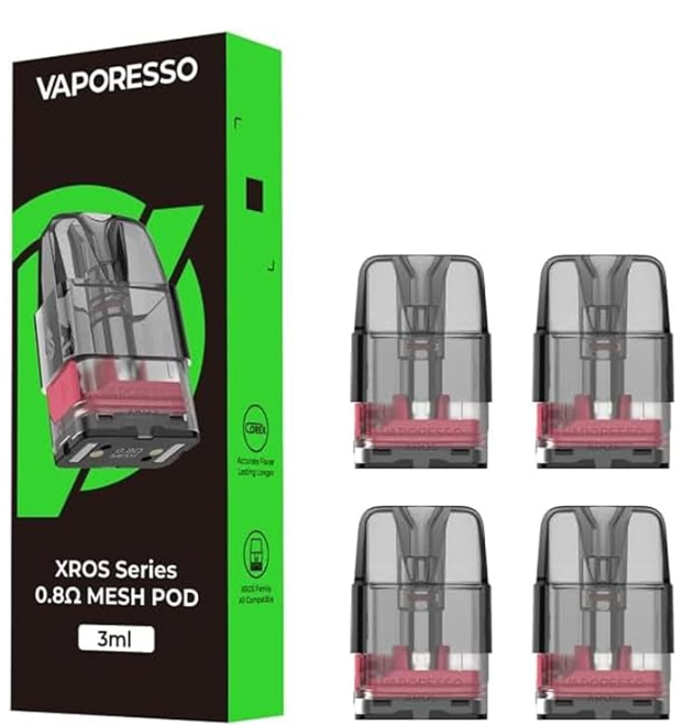 Vaporesso XROS Pods Cartuchos 4 Uds 3 ML 0.8 ohms Corex 3.0